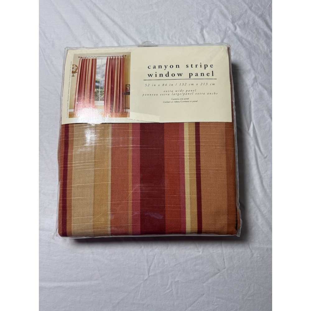 Pier 1 Canyon Stripe Window Panel Single 52x84 Extra Wide Multicolor Cotton